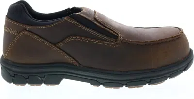 Skechers Men's Vicksburk Rubustle Composite Toe Slip On Work Shoes In Dark Brown