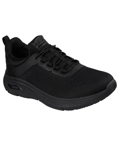 Skechers Arch Fit Crosser Mens Moc Closed Toe Work Shoes In Black