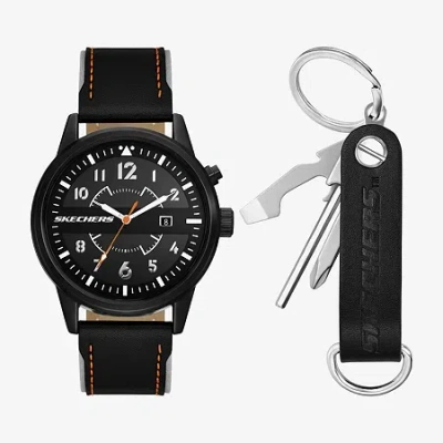 Skechers Mens Black 2-pc. Watch Boxed Set Sr8505