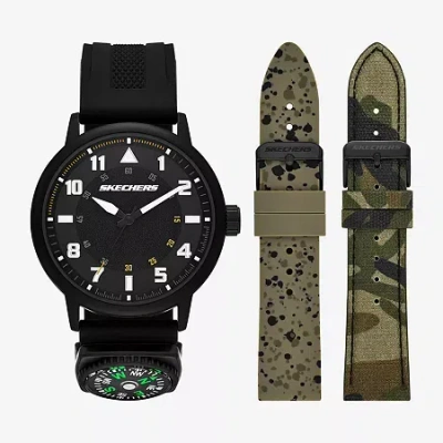 Skechers Mens Black 3-pc. Watch Boxed Set Sr9138 In Multi