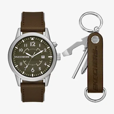 Skechers Mens Brown 2-pc. Watch Boxed Set Sr8506