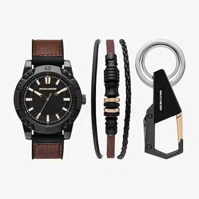 Skechers Mens Brown 3-pc. Watch Boxed Set Sr9117