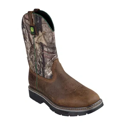 Skechers Mens John Deere Rowood Moss Burrow Waterproof Slip Resistant Flat Heel Work Boots In Brown