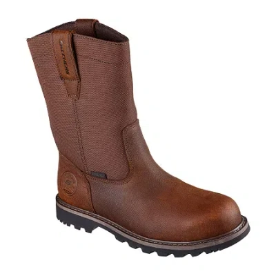 Skechers Mens Longrider Highland Hill Slip Resistant Flat Heel Work Boots In Brown