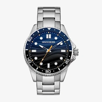 Skechers Mens Silver Tone Bracelet Watch Sr5271 In Blue