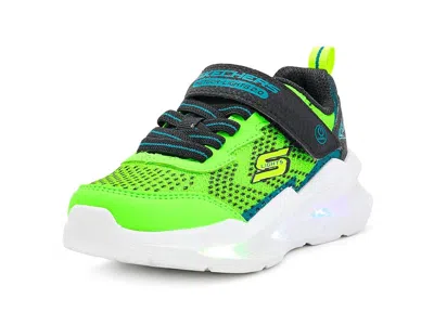 Skechers Meteor-lights 2.0 401490l (little Kid/big Kid) Boy's Shoes Lime/black: 4 Big Kid M In Multi
