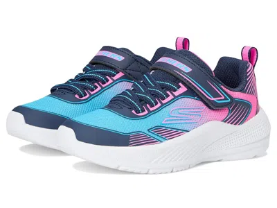 Skechers Microspec Advance - Oasis Point 303657l (little Kid/big Kid) Girls Shoes Navy/multi : 12.5 Little Ki In Blue