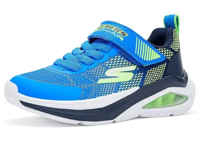 Skechers Microspec Max Velocity 404110l (little Kid/big Kid) Boys Shoes Blue/lime : 2 Little Kid M, Synthetic