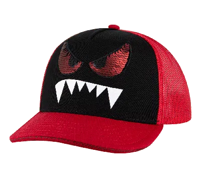 Skechers Monster Eyes Trucker Hat In Red