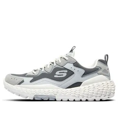 Skechers Monster Marathon Running Sneakers 'white Grey' In Gray