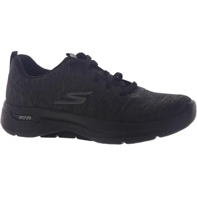 Skechers Moon Shadows Womens Comfort Lace Up Running Shoes In Black