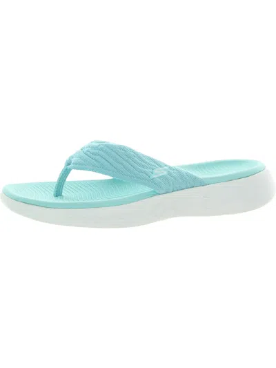 Skechers On The Go 600-sunny Womens Knit Casual Flip-flops In Blue