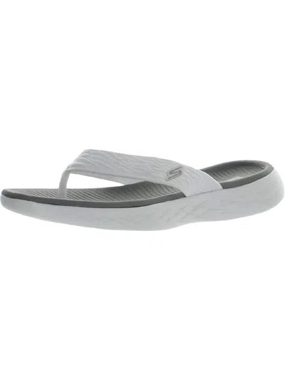 Skechers On-the-go 600-sunny Womens Padded Insole Outdoors Slide Sandals In Grey