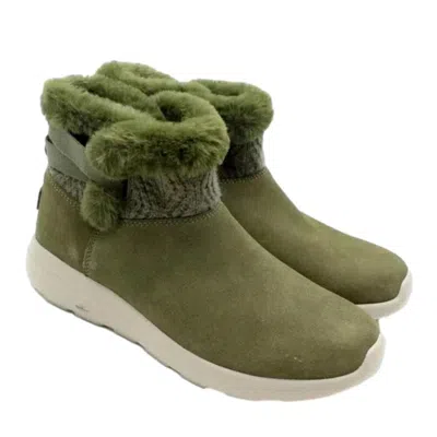 Skechers On The Go City 2 Cozy Vibe 144445w-olv Green Winter Boots Zap1284