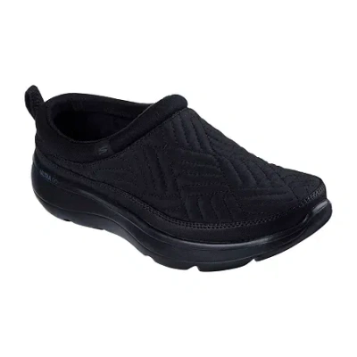 Skechers On The Go Encore Quilted Womens Memory Foam Clog Slippers In Black