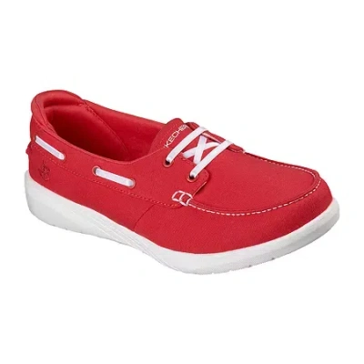 Skechers On The Go Flex Adapt Oceanside Womens Boat Shoes In Red