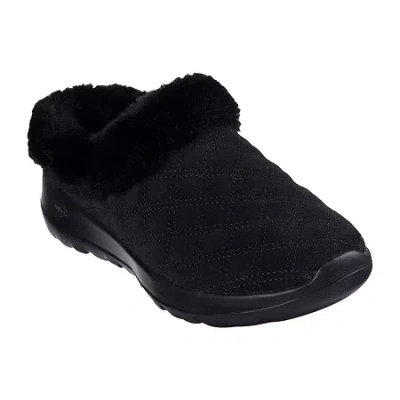 Skechers On The Go Joy Frosty Day Womens Memory Foam Clog Slippers In Black