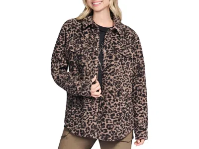 Skechers Onthego Cheetah Sherpa Jacket In Brown