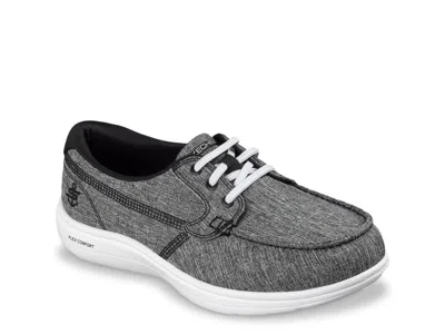 Skechers Onthego Flex Radiant Sirena Boat Shoe In Black