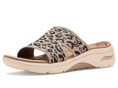 Skechers On-the-go Go Walk Arch Fit 2.0 Sandals W/ Leopard In Multi