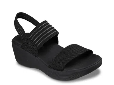 Skechers Parallel Lite Garden Room Wedge Sandal In Black