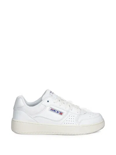 Skechers Perforated Panelled Sneakers In White
