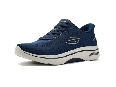 Skechers Performance Go Walk Arch-fit 2.0 Percy Hands Free Slip-in Men's Walking Shoes Navy/gray: 9 D - Medium In Blue