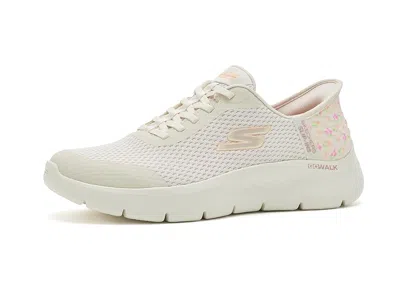 Skechers Performance Go Walk Flex Lily Rose Hands Free Slip-ins Women's Walking Shoes Natural: 5 B - Medium In White