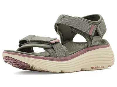 Skechers Performance On-the-go Max Cushioning Endeavour Sandals Women's Sandals Olive: 6 B - Medium In Green