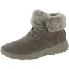 Skechers Plush Dreams Womens Leather Faux Fur Winter & Snow Boots In Gray