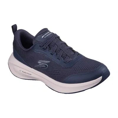 Skechers Plush Foam Womens Slip-on Walking Shoes In Blue