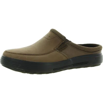 Skechers Porter-vamen Mens Leather Slip On Loafer Slides In Brown
