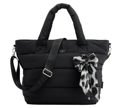 Skechers Quilted Tote Bag In Black