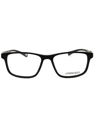 Skechers Rectangular Acetate Eyeglasses For Men In Black