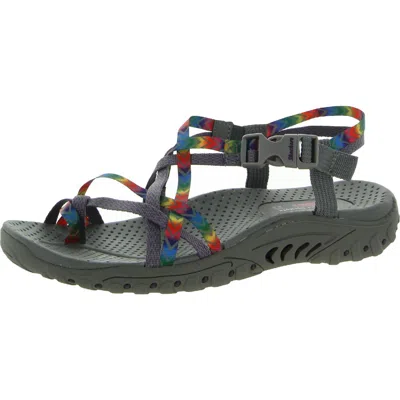 Skechers Reggae Bright Direction Womens Slingback Toe Loop Strappy Sandals In Multi