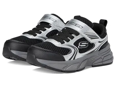 Skechers Retro-graph 403857l (little Kid/big Kid) Boys Shoes Silver/black : 3 Little Kid M, Synthetic