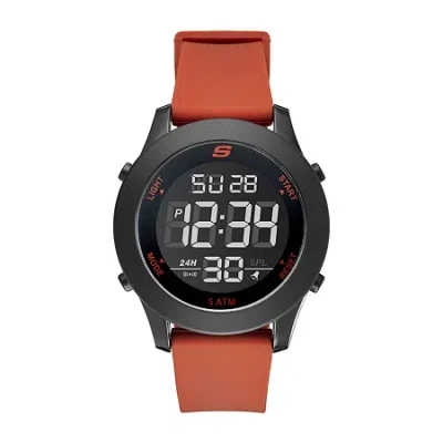 Skechers Rosencrans Digital Oversize Mens Chronograph Digital Red Strap Watch Sr5109 In Brown