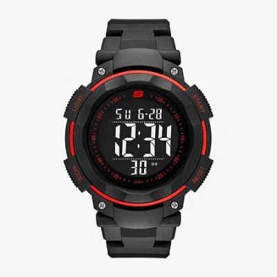 Skechers Ruhland Mens Chronograph Digital Black Strap Watch Sr1022 In Multi