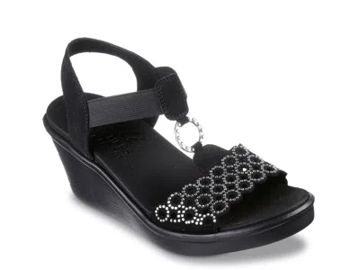 Skechers Rumble On Queen B2 Wedge Sandal In Black