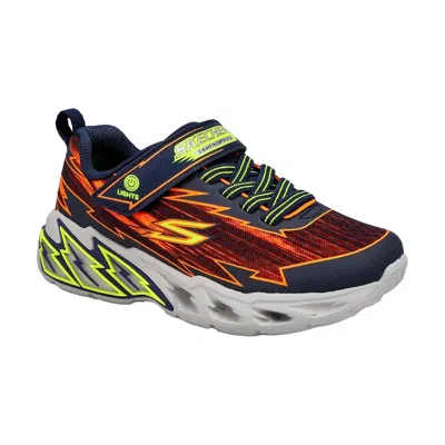 Skechers Kids' S Lights - Light Storm 2.0 - Bolt Brights Navy / Orange 400149l-nvor Pre-school In Multi