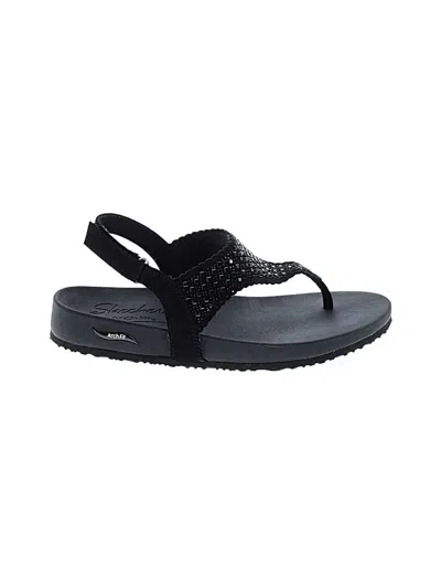 Pre-owned Skechers Sandals In Black