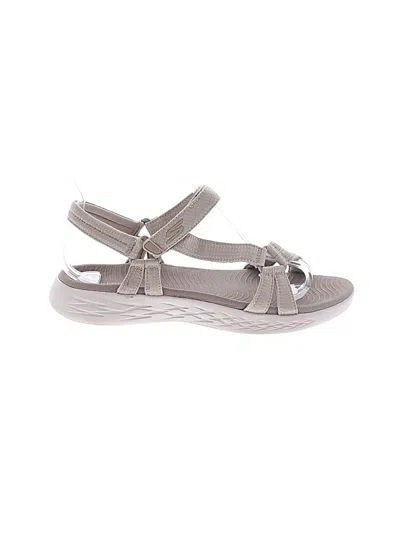 Pre-owned Skechers Sandals In Gray