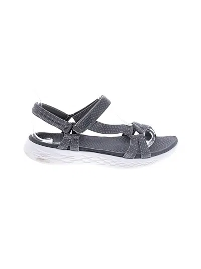 Pre-owned Skechers Sandals In Gray