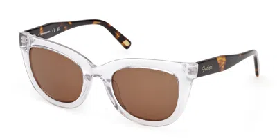 Skechers Se00040 Polarized 26h Women's Sunglasses Clear Size 52 In Brown