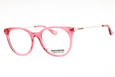 Skechers Se2167 Round Acetate Frame Eyeglasses In Pink