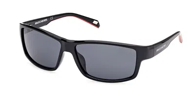 Skechers Se6159 Polarized 01d Men's Sunglasses Black Size 62