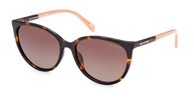 Skechers Se6169 Polarized 52h Women's Sunglasses Tortoiseshell Size 56 In Brown