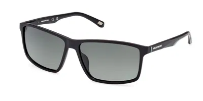 Skechers Se6174 Polarized 02r Occhiali Da Sole Neri Per Uomo In Black