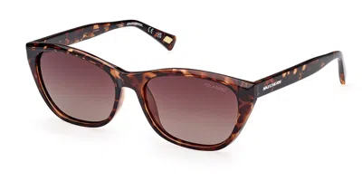 Skechers Se6218 Polarized 56h Women's Sunglasses Tortoiseshell Size 55 In Brown