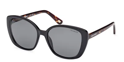 Skechers Se6265 Polarized 05d Women's Sunglasses Black Size 56 In Multi